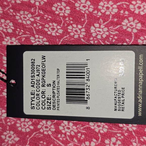 NWT Adrianna Papell Sleeveless Pink Floral‎ Blouse Size Small - Picture 6 of 9